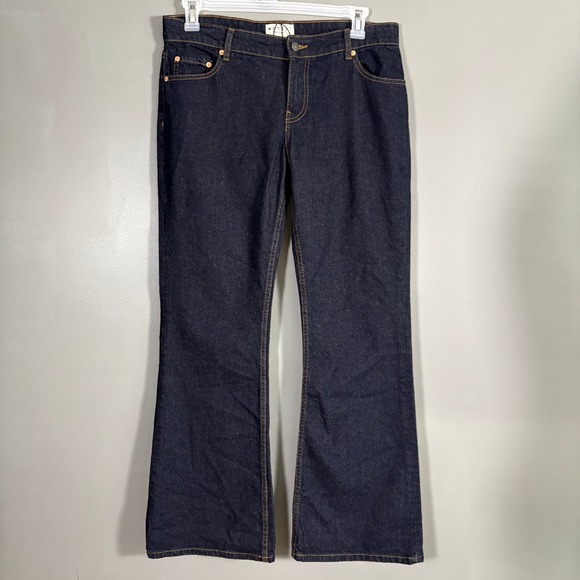 NWT Motel Rocks Denim Low Rise Rigid Flare Indigo Jeans Womens 30x32 100% Cotton - Picture 1 of 6